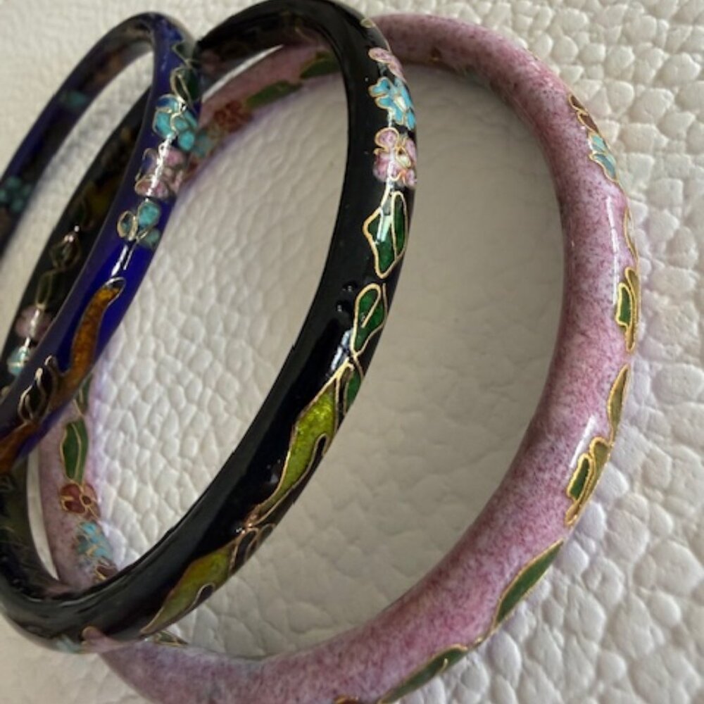 cloisonne bracelets bangle set of 3